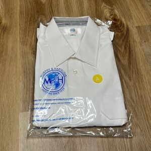 M&H Enzo Flap Pocket Short Sleeve Bamboo Tapered Soft Collar Shirt